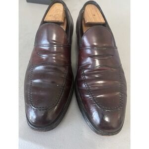 VTG Hanover Shell Cordovan Full Strap Penny  Loafers 10 USA